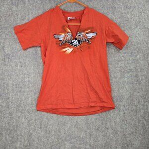 Chase Authentics Mens NASCAR Graphic T-Shirt Orange Large Cotton Crew Neck